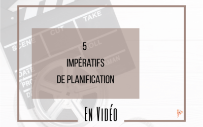5 Impératifs de planification