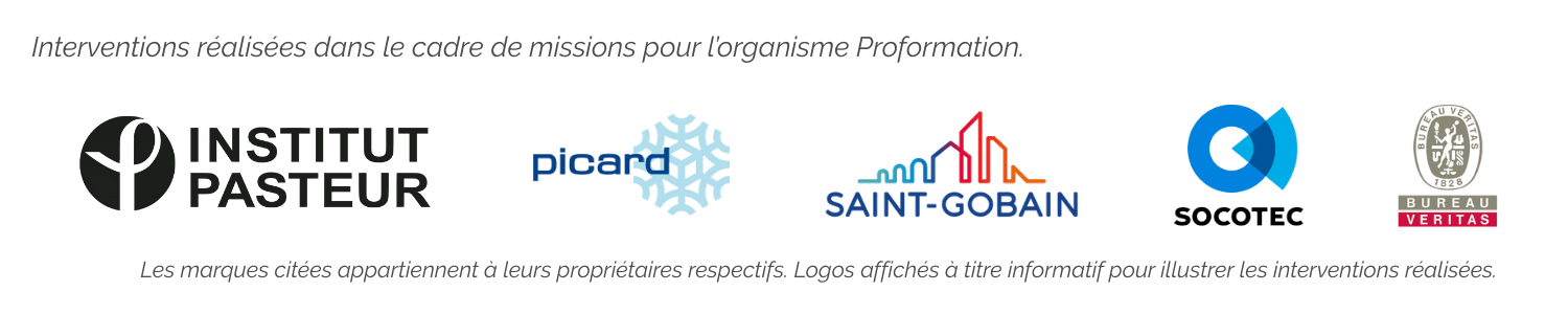 prestations réalisées via l'organisme Proformation